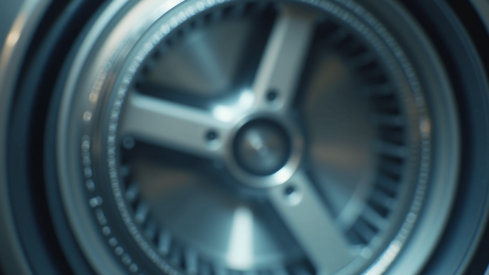 Close-up view of washing machine drum and belt inside