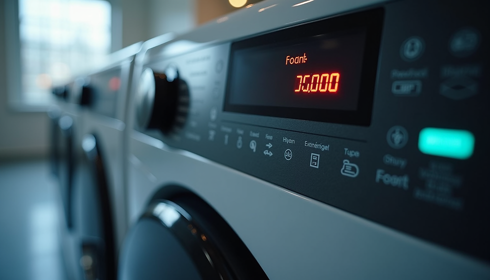Close-up view of Bosch washing machine control panel showing error code