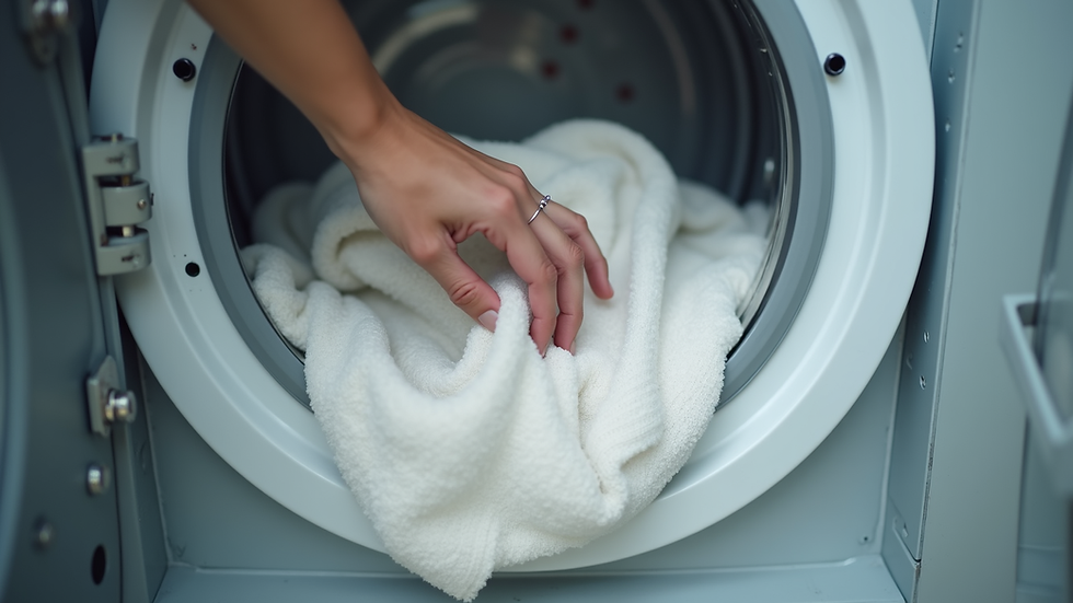 Close-up view of dryer lint filter being cleaned