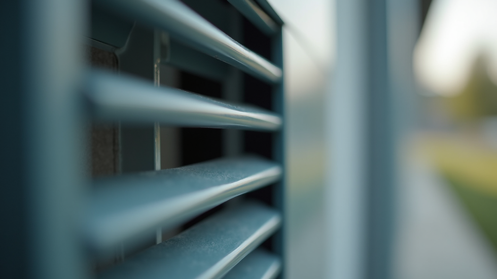 Close-up view of an air conditioner unit showing the front panel and vents