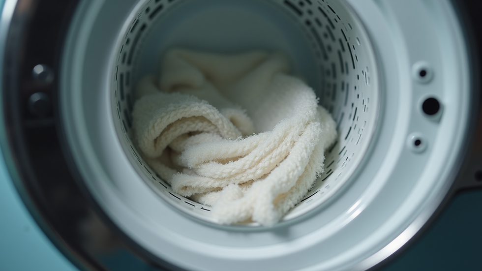 Close-up view of dryer lint trap being cleaned