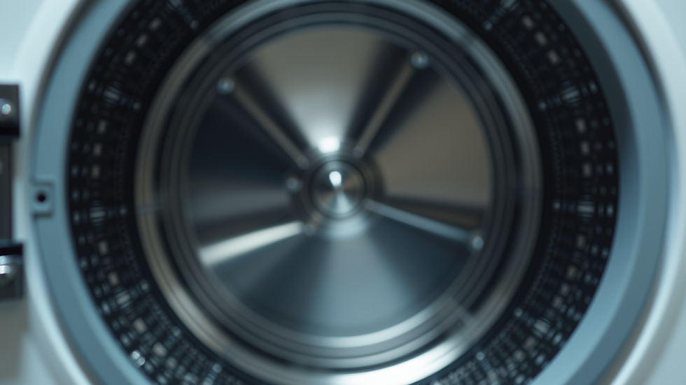 Close-up view of AEG tumble dryer drum and belt inside