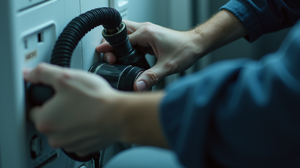 Close-up view of a fridge compressor being repaired