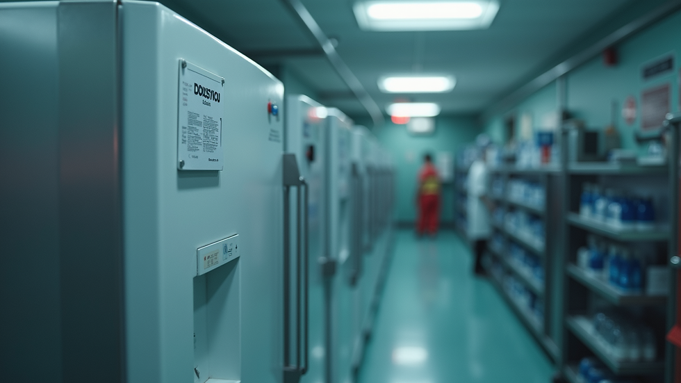 Close-up view of a fridge compressor unit