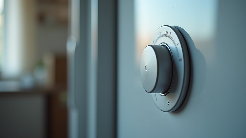 Close-up view of a refrigerator thermostat dial