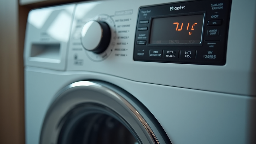 Close-up view of Electrolux washing machine control panel
