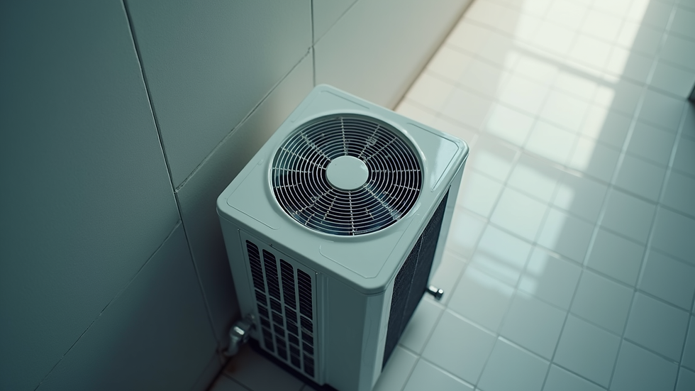 High angle view of a clean and well-maintained air conditioner unit
