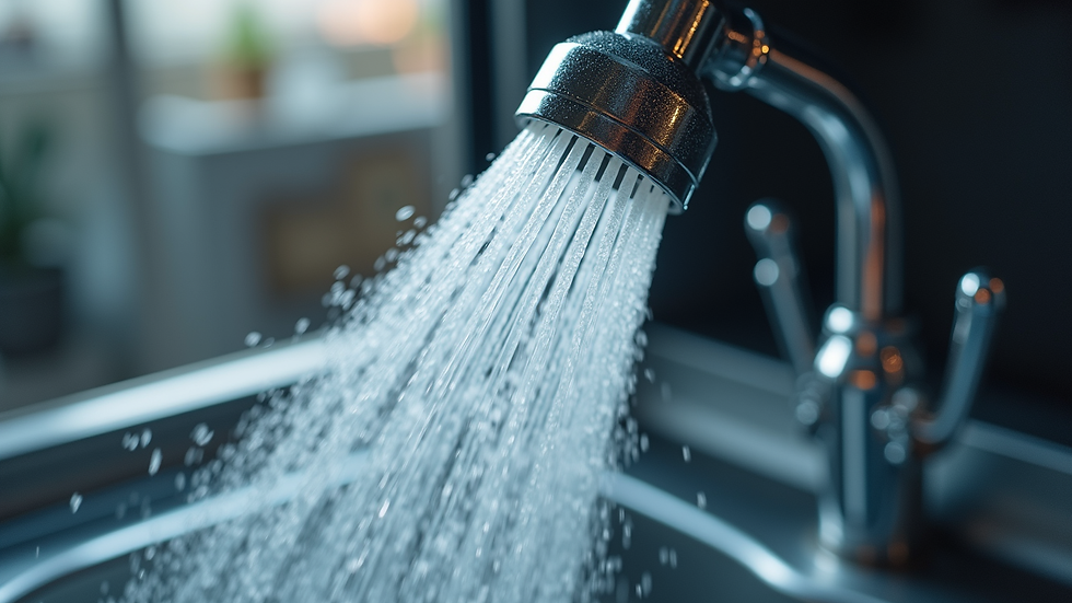 Close-up view of dishwasher spray arm with water jets