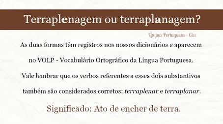 Terraplenagem ou terraplanagem?