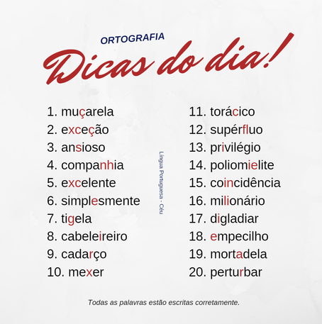 Dicas do dia!