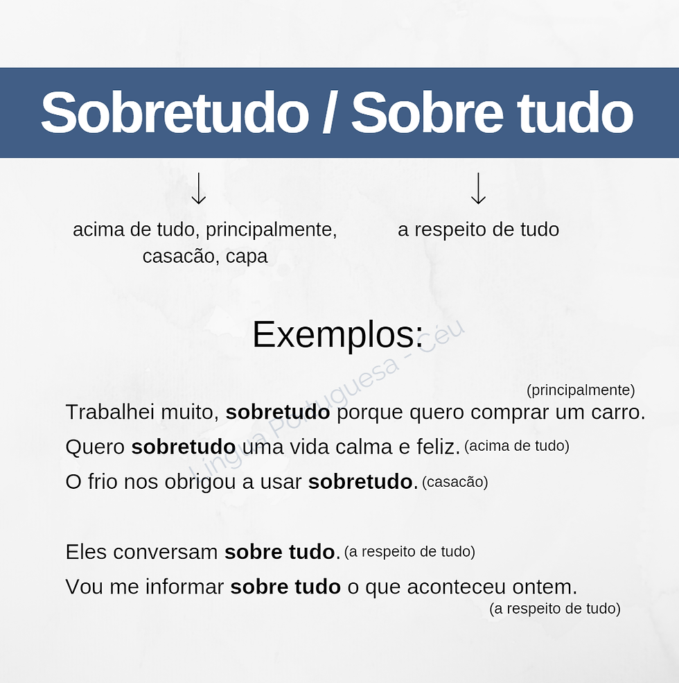Sobretudo / Sobre tudo
