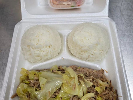 Savor the Smoky Goodness of Fresh Kalua Pork and Cabbage Plate Lunch