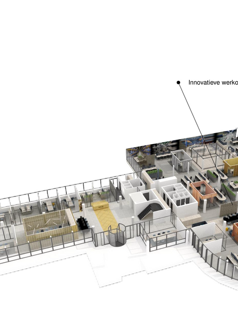 ontwerp innovatieve werkomgeving voor MCB international met diverse thema's staal en edelmetaal by M+R