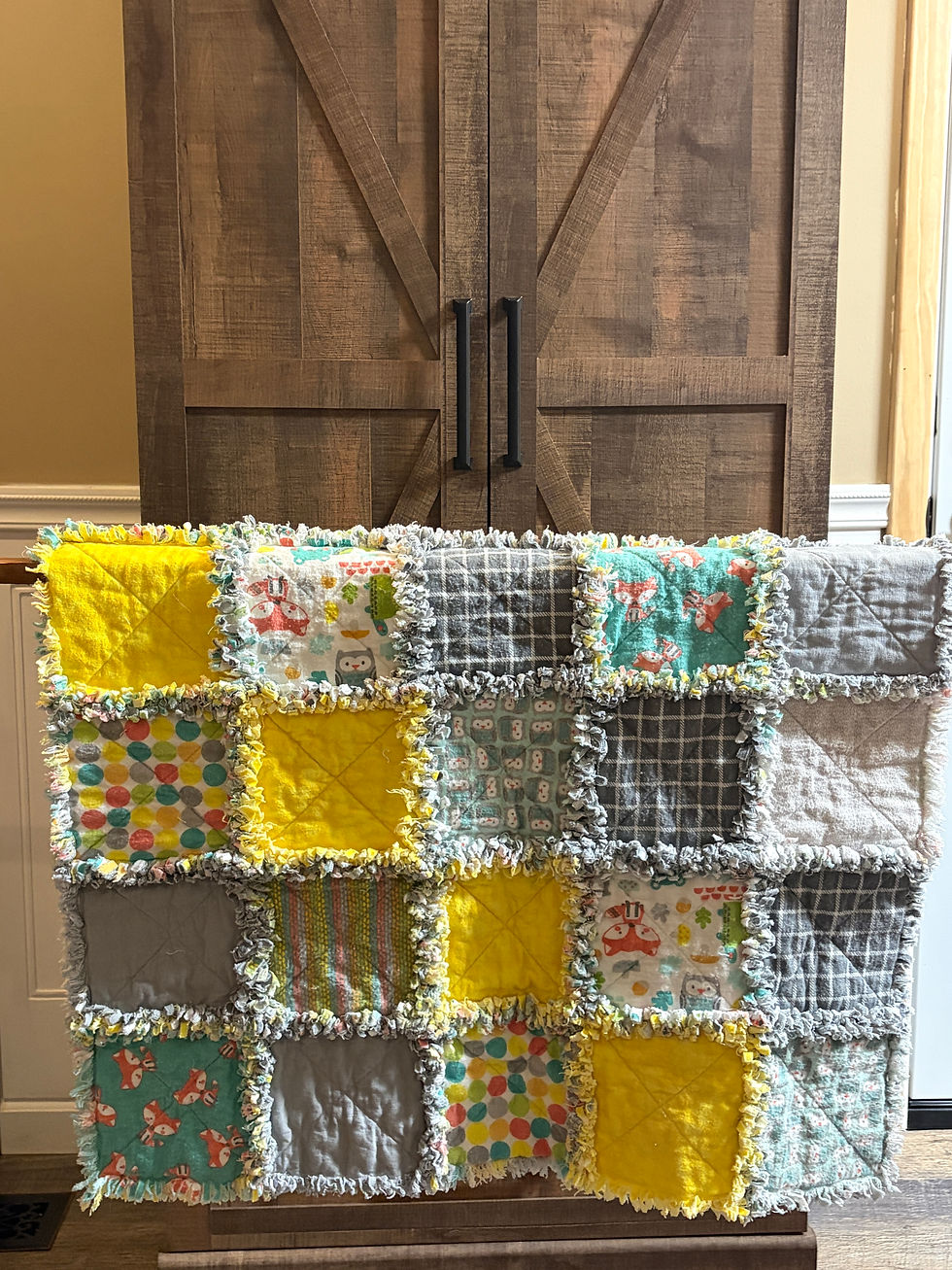 Thumbnail: Baby Forest Animal Rag Quilt