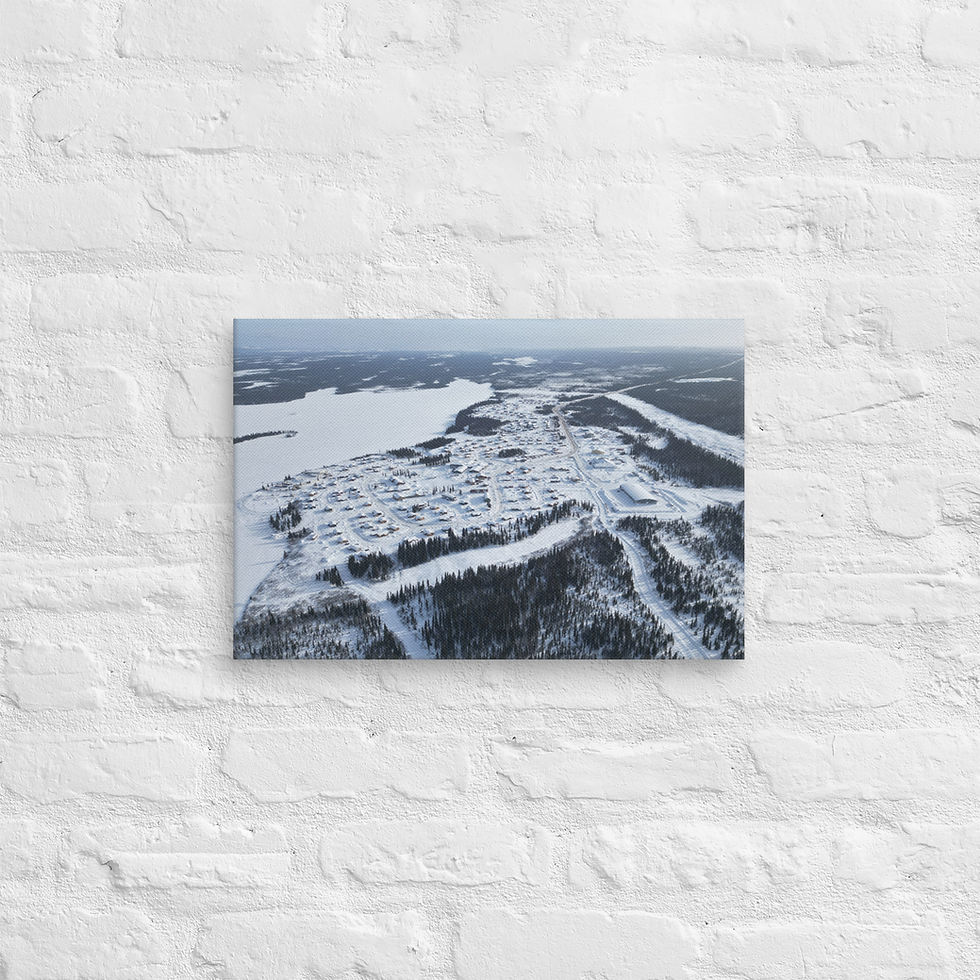 Frameless art print titled “Winter” from Kawawachikamach; edge-to-edge matte panel with crisp detail.