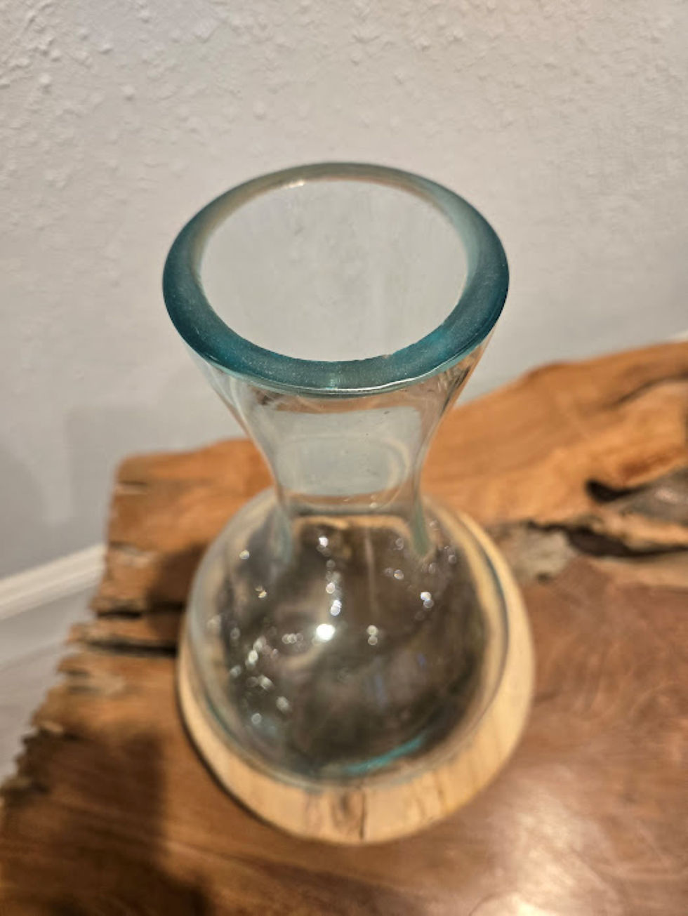 Thumbnail: Teak Bowl Blown Glass Vase