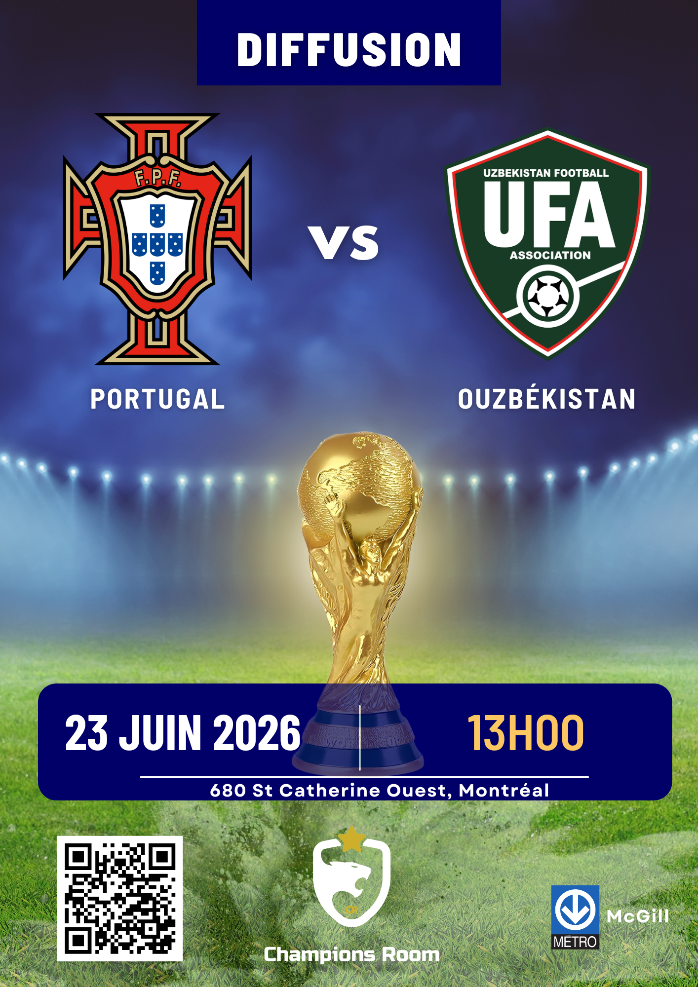 Portugal vs Ouzbékistan - 23 Juin 2026 - 13h00