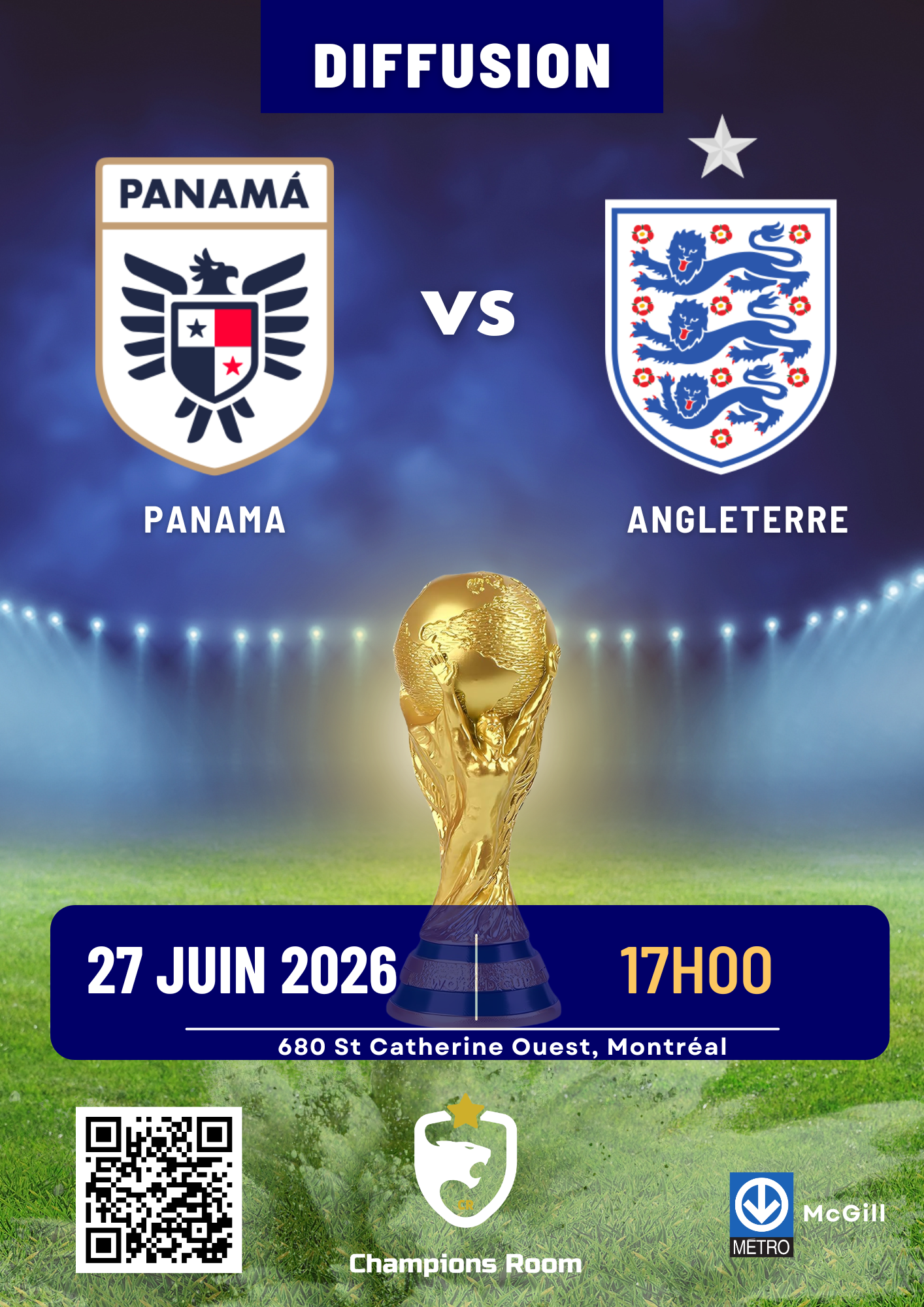 Panama vs Angleterre - 27 Juin 2026 - 17h00