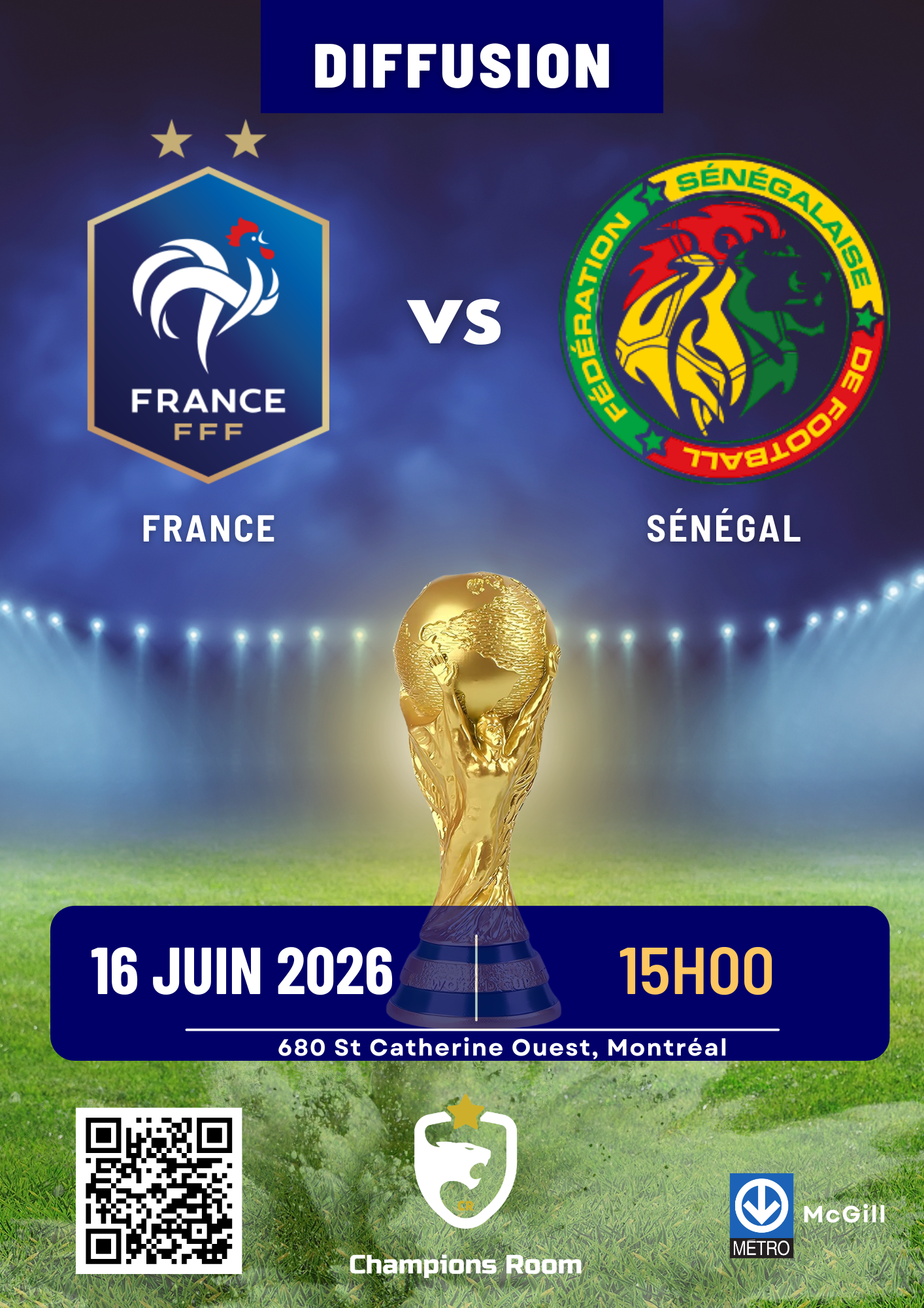 France vs Sénégal - 16 Juin 2026 - 15h00