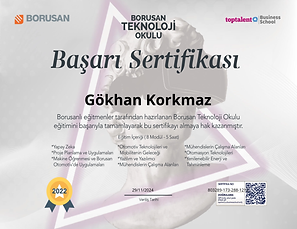 Borusan Holding - Gökhan Korkmaz Sertifika