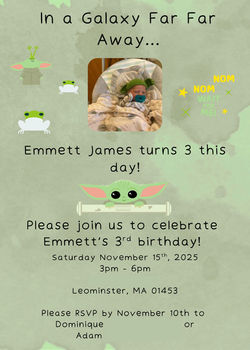 Baby Yoda Birthday Invitations