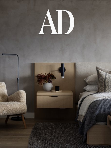 AD logo on bedroom wall
