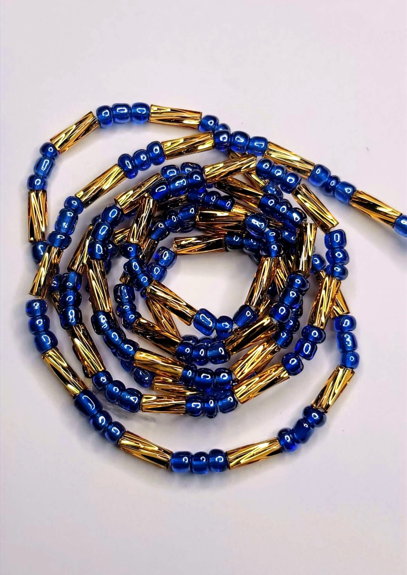 Blue and Gold Protection Waistbead