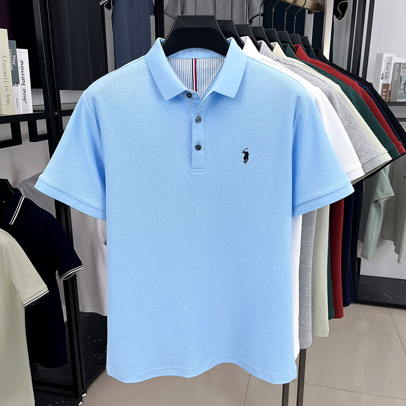 Miniatura: 100% pure cotton high-end brand men's short sleeve polo shirt summer fashion ori