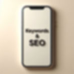 An IPhone with the words "Keywords & SEO" on it