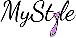 App logo "MyStyle" with the y as a tie.