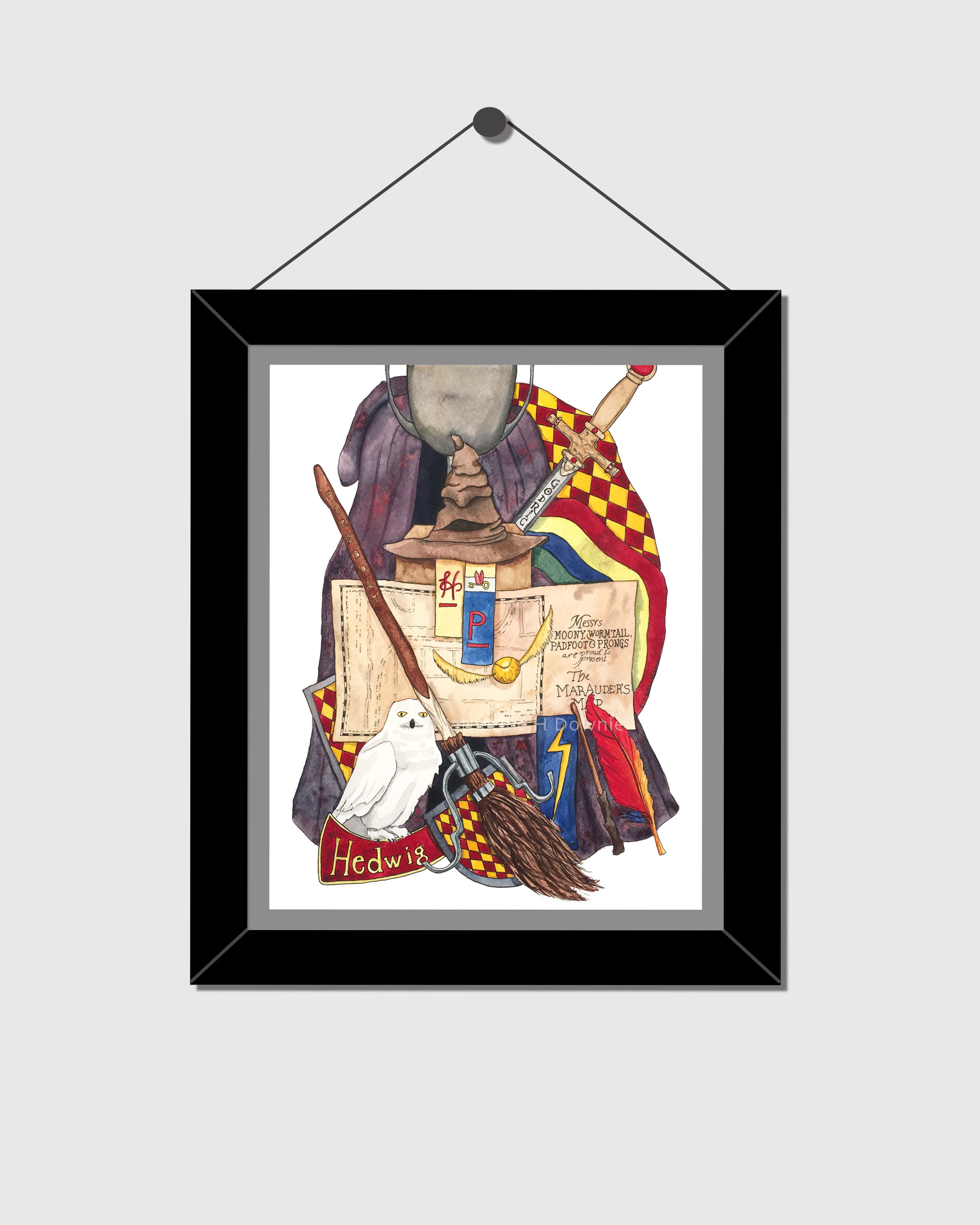 Portrait of a British Wizard Watercolor Print