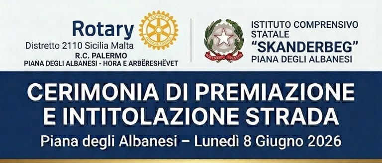 Rotary Piana degli Albanesi: cerimonia di premiazione e intitolazione strada