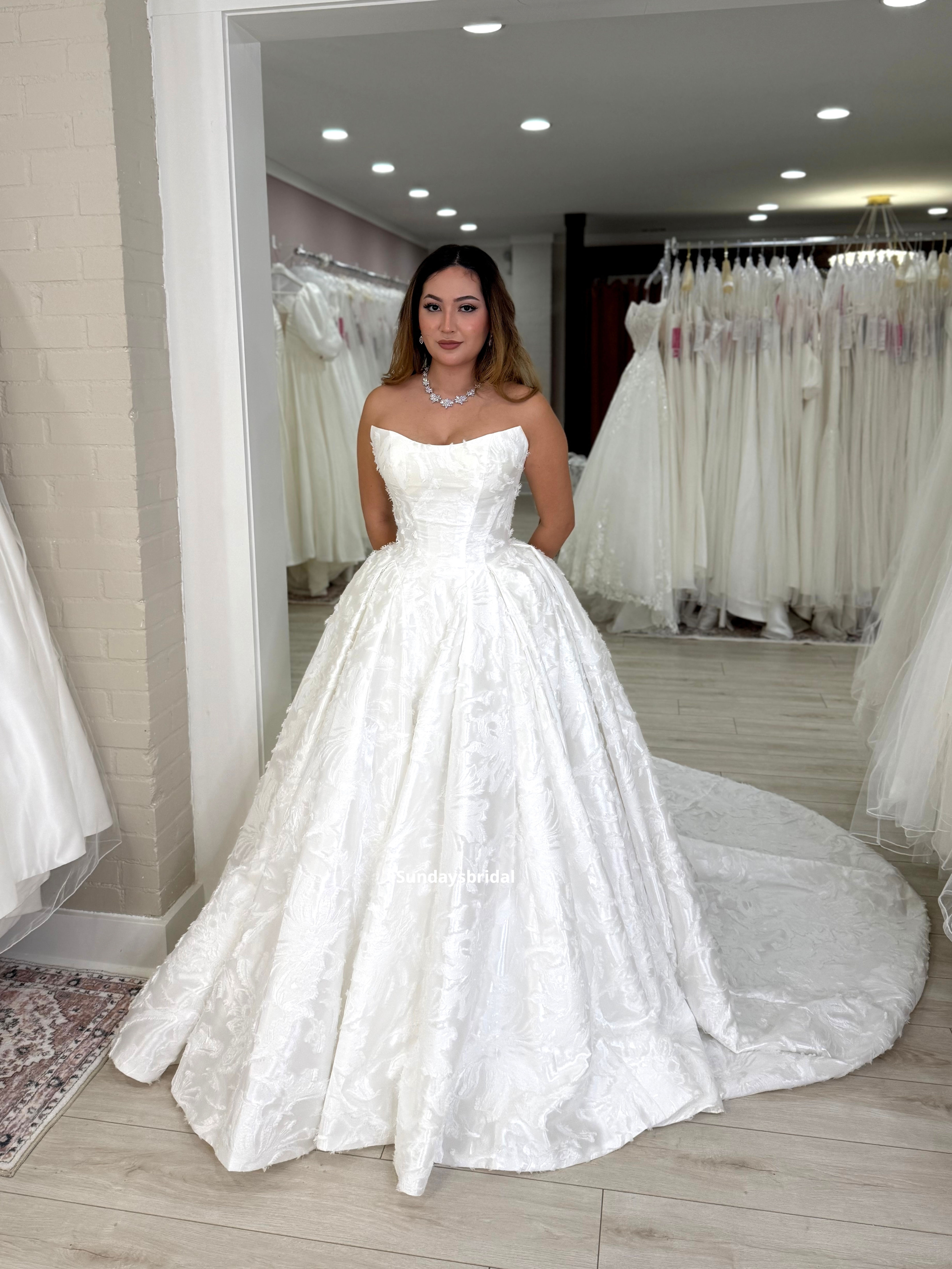 7296, TexasBridal Anla185 size 2, 12, 20 ivory jacquard 