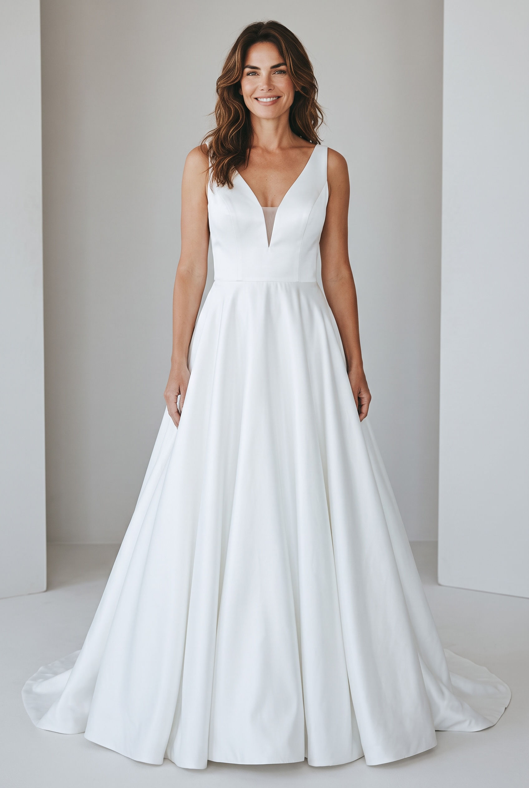 Bella AN173 – 12 Ivory Satin Wedding Dress