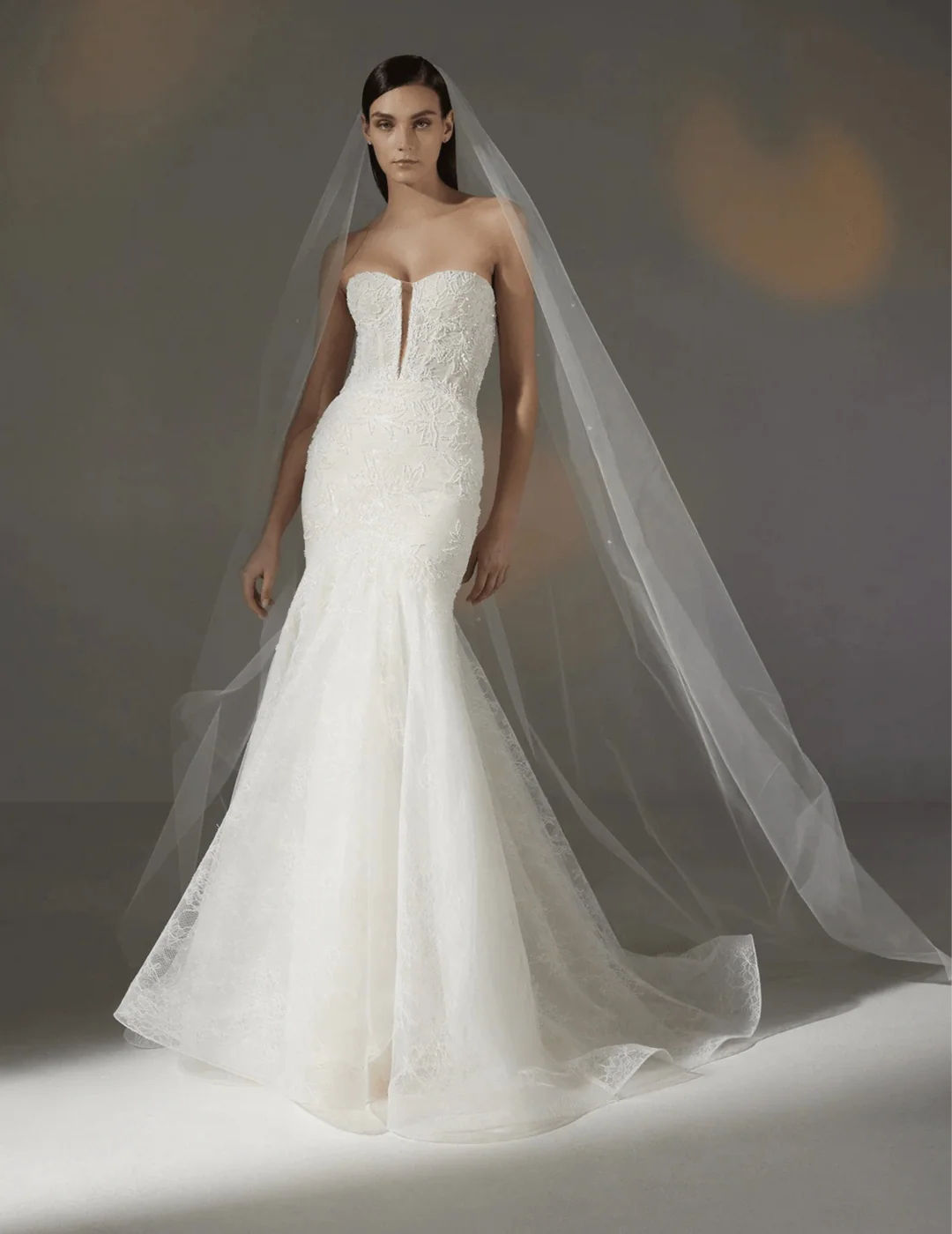 7085, pronovias alura size 10 warm ivory