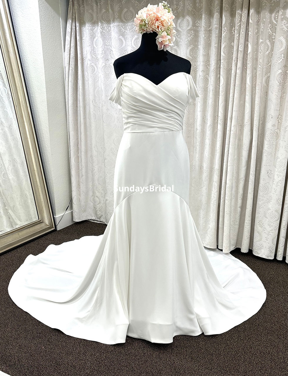 Thumbnail: 3954, SundaysBridal An186 size 20 ivory-crepe 
