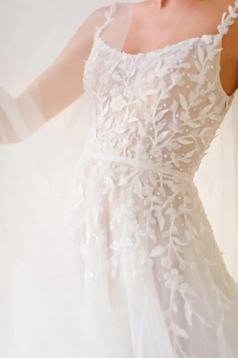 Thumbnail: beaded bodice and spaghetti straps