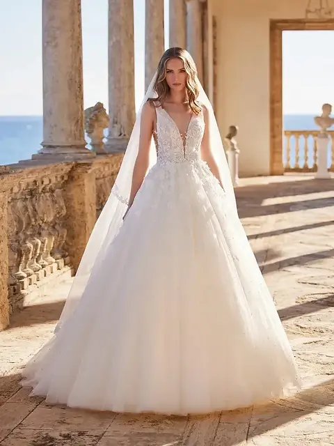 navy blue dress for baby girl Wedding Gown A-line Pronovias IKEBANA – Moloty Bridal Atelier & Tailor main image 1