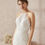 Thumbnail: Adriana Papell 31158 size 6 ivory-cafe halter wedding dress