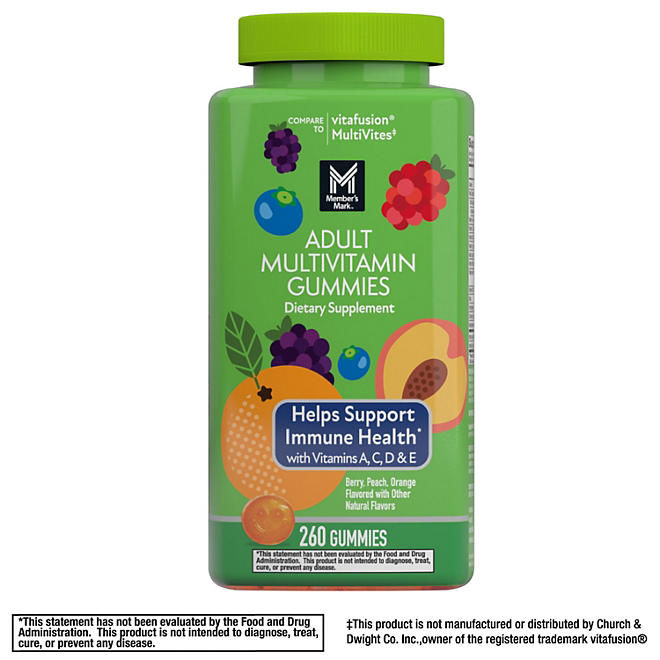 Member's Mark Adult Multivitamin Gummies, Assorted Fruit Flavors, 260 ct.