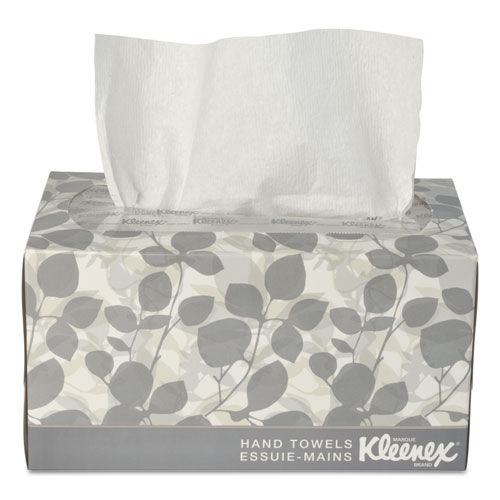 Kleenex Hand Towels, POP-UP Box, Cloth, Unscented, White, 120/Box, 18/Carton