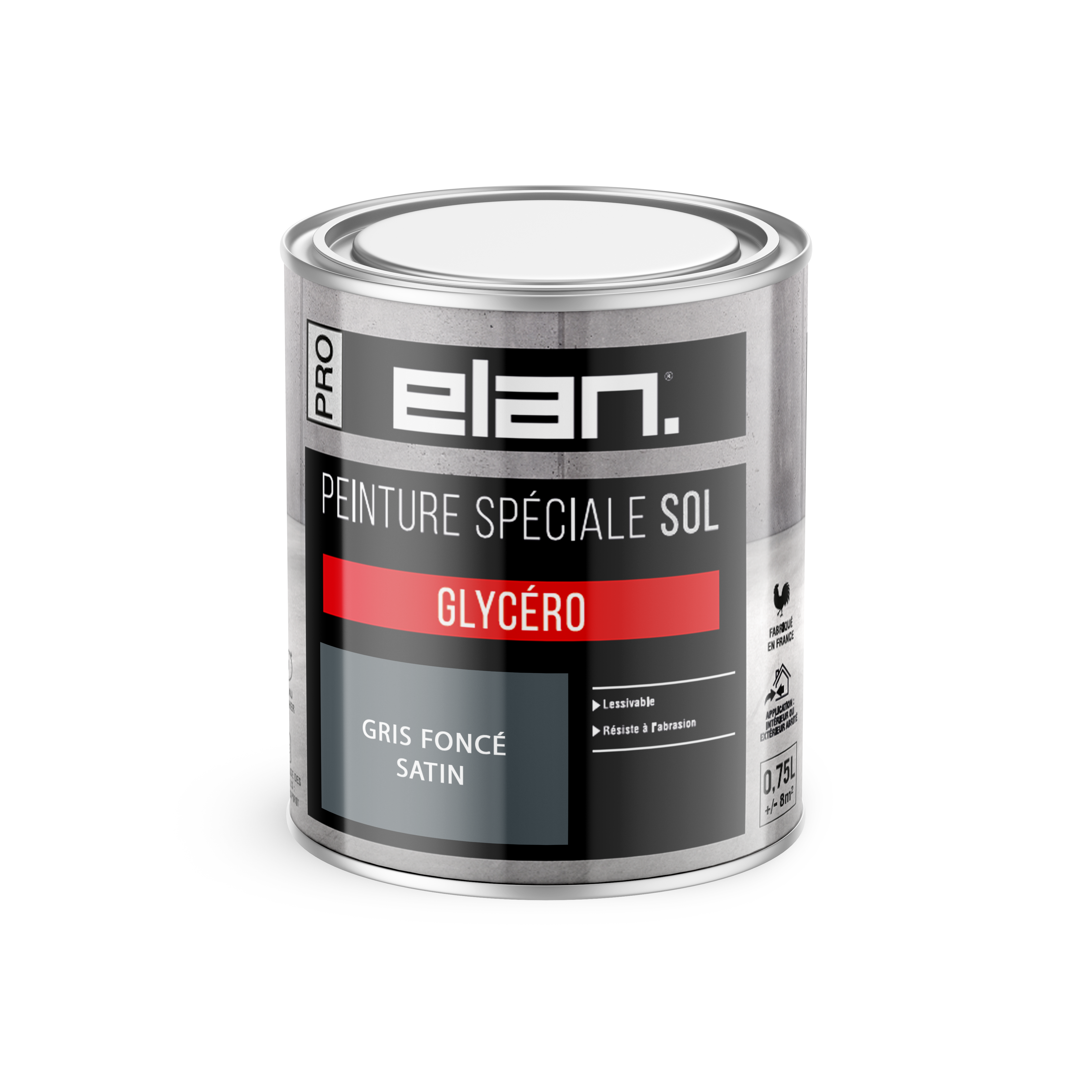 Peinture ELAN Spéciale SOL GRIS FONCÉ SATIN 0.75L