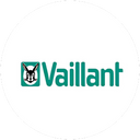 Vaillant logo representing professional boiler repair and servicing by FlameFlow Heating & Plumbing.