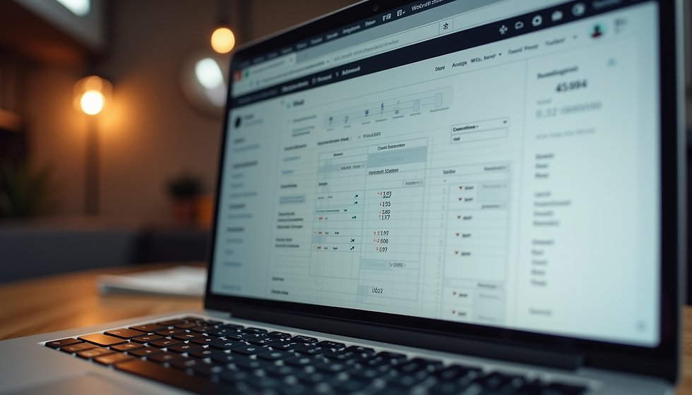 Close-up view of a computer screen displaying website analytics dashboard