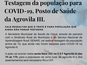 Informativo Saúde Agrovila 3