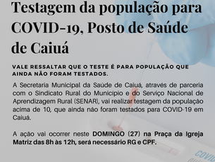 Teste de COVID-19 em Caiuá