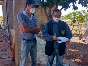 Visita a produtor rural para orientação do Sistema de Inspeção Municipal para derivados do leite.
