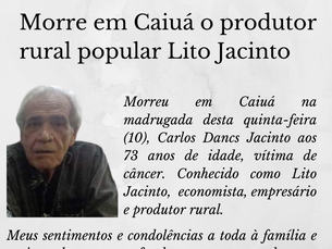 Morre em Caiuá o produtor rural popular Lito Jacinto