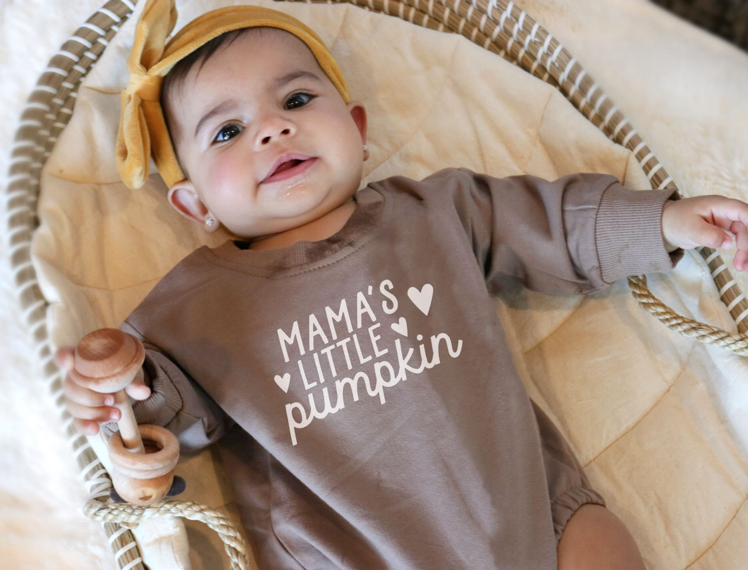 Mama's Little Pumpkin Oversized Crewneck Romper