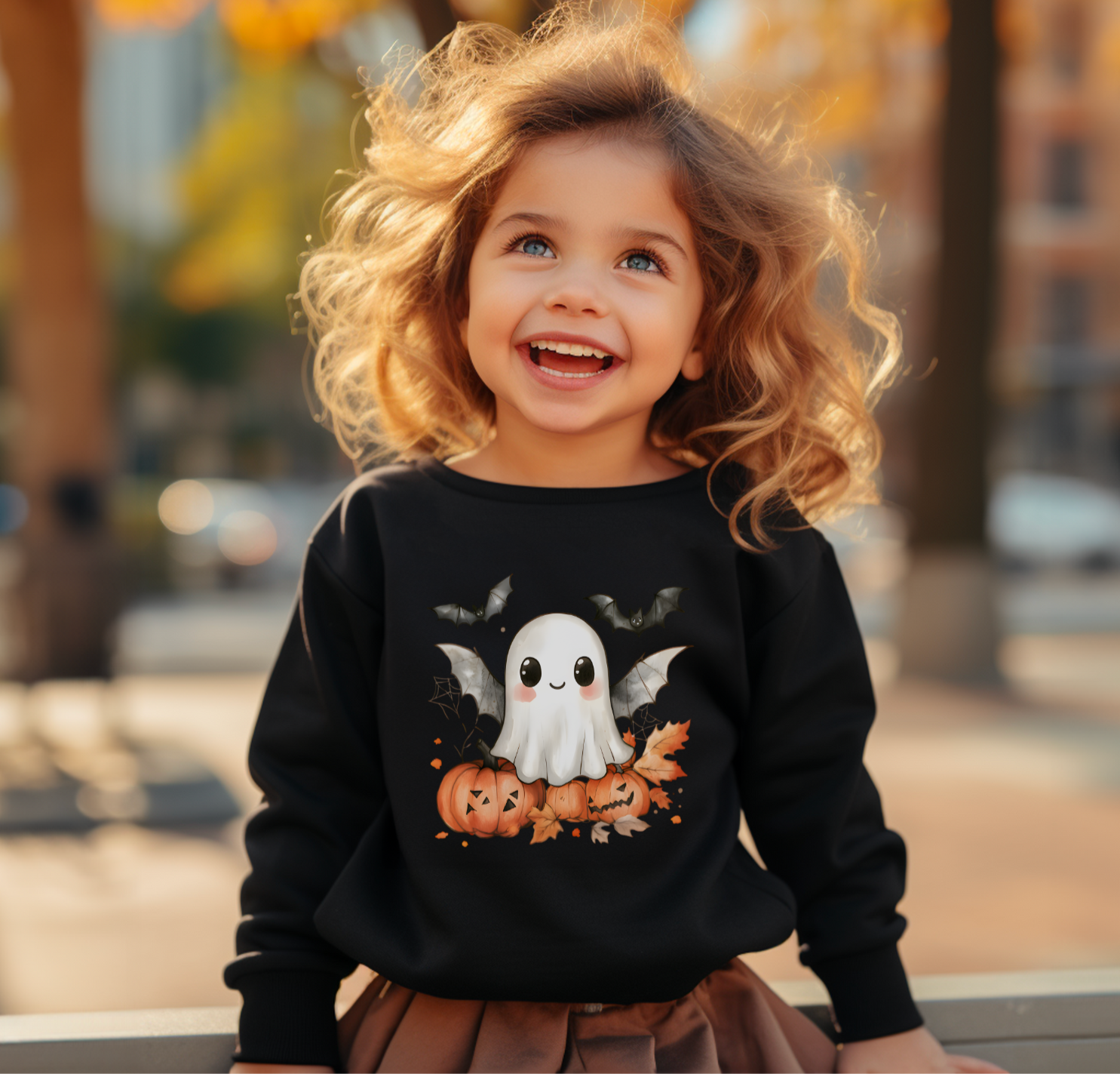 Friendly Ghost & Jack-O-Lanterns Sweatshirt